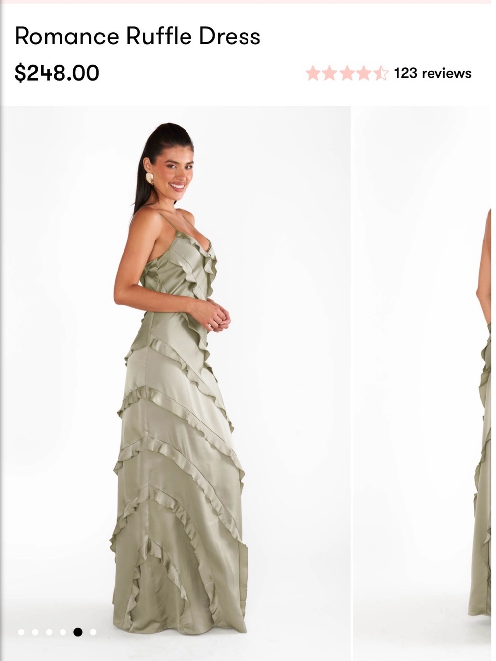 Show Me Your MuMu Sage Ruffle Slip Maxi Dress - Picture 3 of 4